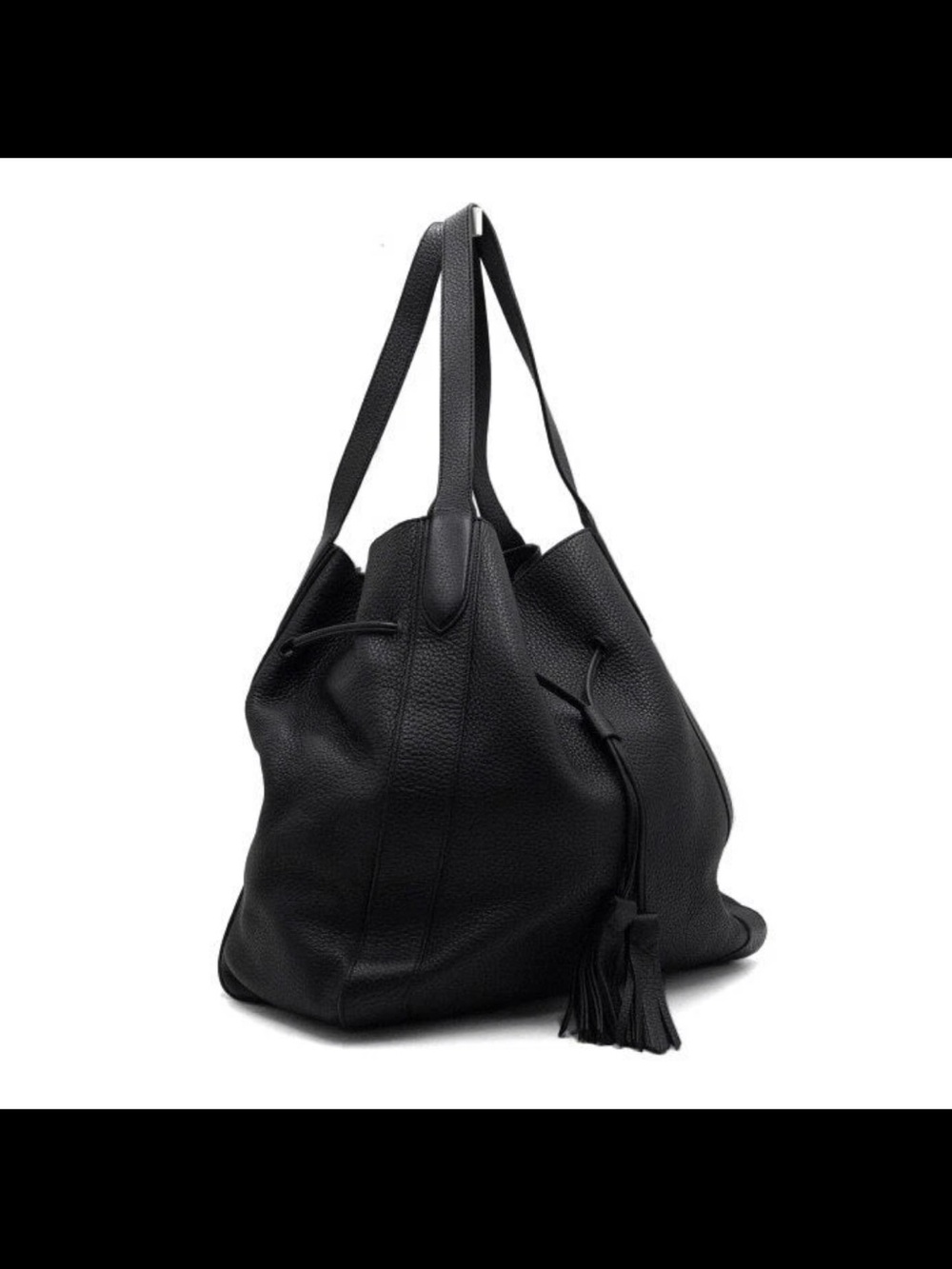 Mulberry Black Pebbled Leather Tassel Hobo Shoulder Bag - Picture 3 of 11